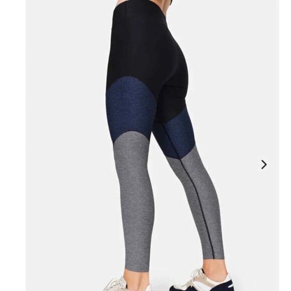 Outdoor Voices Spring 7/8 Color Block Leggings Navy Grey Black Size M - Picture 11 of 11